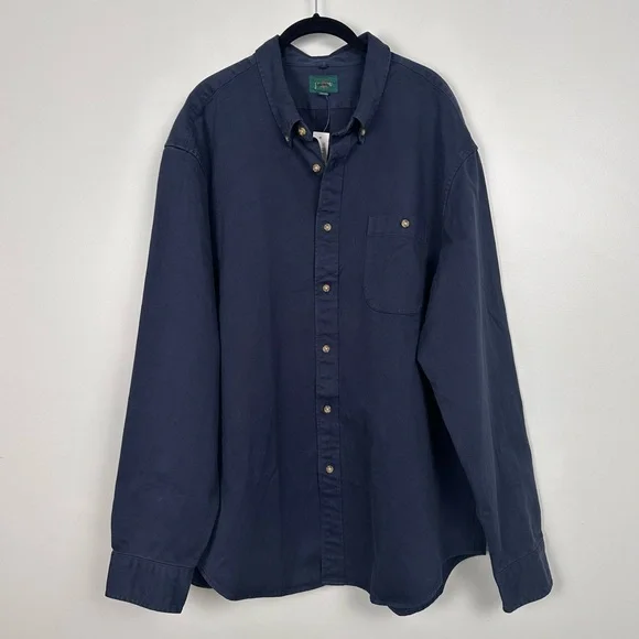 J. Crew Men’s Relaxed garment-dyed heavyweight twill shirt Navy Blue BV491 NEW - Picture 4 of 11